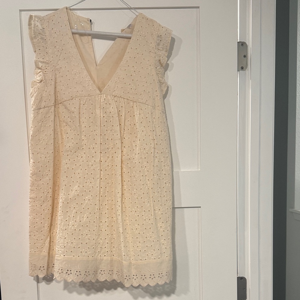 Babydoll dress cream colored.  Great for summer nights.